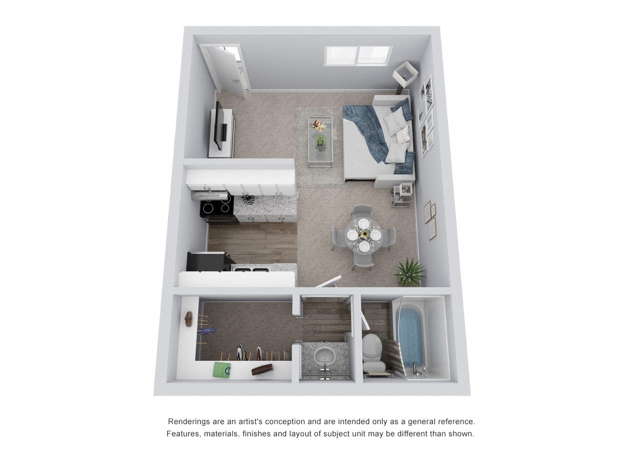 S1: 0 Bed 1 Bath floor plan